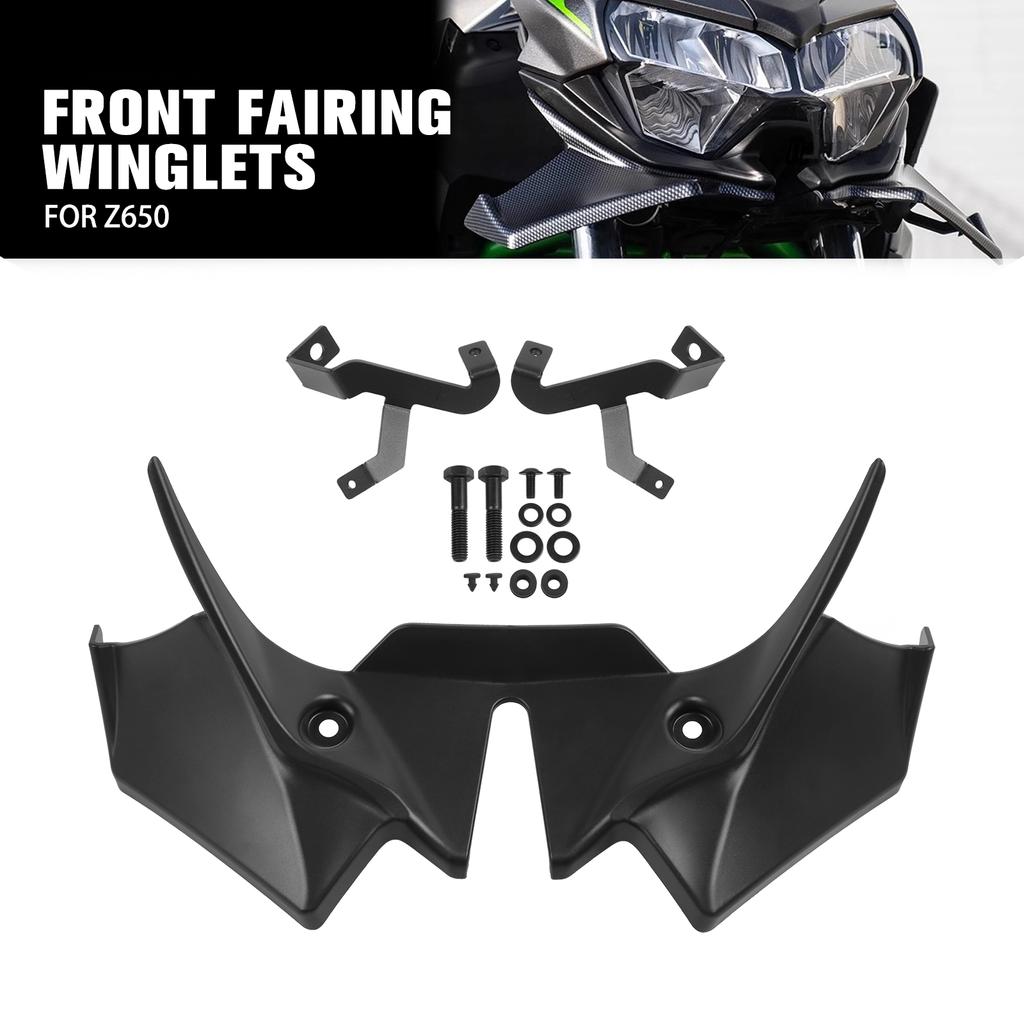 For Kawasaki Z650 Z 650 2020-2025 Beak Nose Cone Front Spoiler Frontal Sport Naked Downforce Spoilers Winglet Wing Deflector