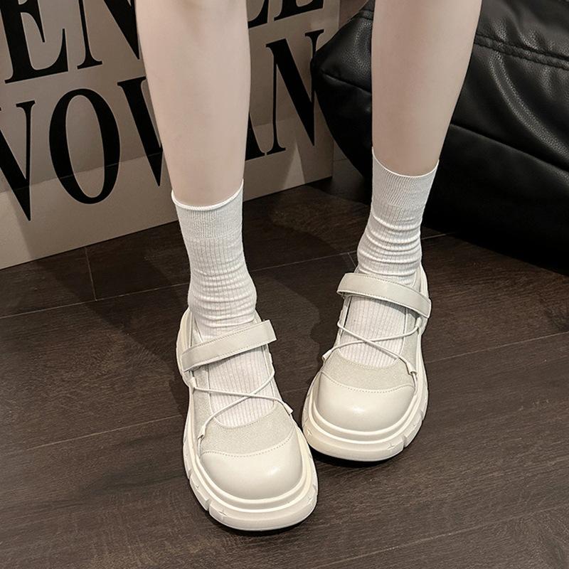 French cross-strap sports function style Mary Jane shoes women's 2025 spring and summer new versatile single shoes small leather shoes