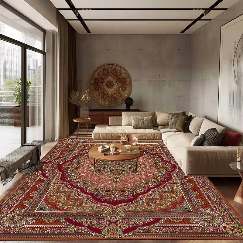 Persian Carpet Large Area Living Room Decoration Home Mat Comfortable Soft Bedroom Bedside Rug Non-slip Washable Lounge Rug