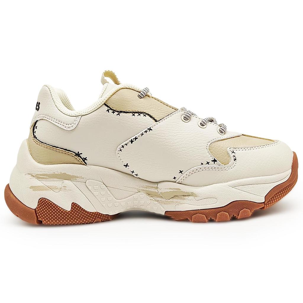 MLB Slip Resistant Support Low Top Chunky Sneakers Unisex Beige Brown Black 3ASHBNA3N-50CRS(Team131-1)