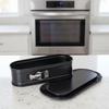 Durable Carbon Steel Oval Removable Bottom Cake Pan Snap Fastener Non-Stick Chiffon Cake Pan Heat-resistant Baking Pan Oven