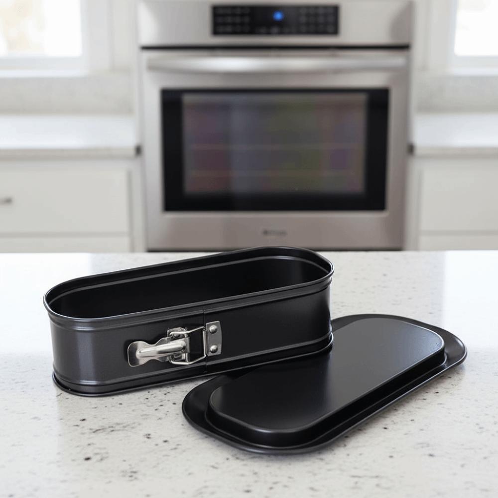 Durable Carbon Steel Oval Removable Bottom Cake Pan Snap Fastener Non-Stick Chiffon Cake Pan Heat-resistant Baking Pan Oven