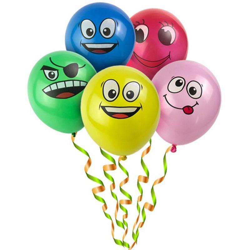 20pcslot Printed Cute Big Eyes Smiley Latex Balloons Happy Birthday Party