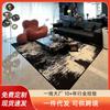 Luxury Vintage Area Rug Living Room Bedroom Modern Minimalist Black Gray Abstract Design Belgian Velvet Non-Slip Washable