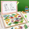 Montessori Tre Magnetisk Fiskespillsett 2 i 1 Tegnebrett Tre Perlespill Barn Finmotorikk Pedagogisk Puslespill Leker