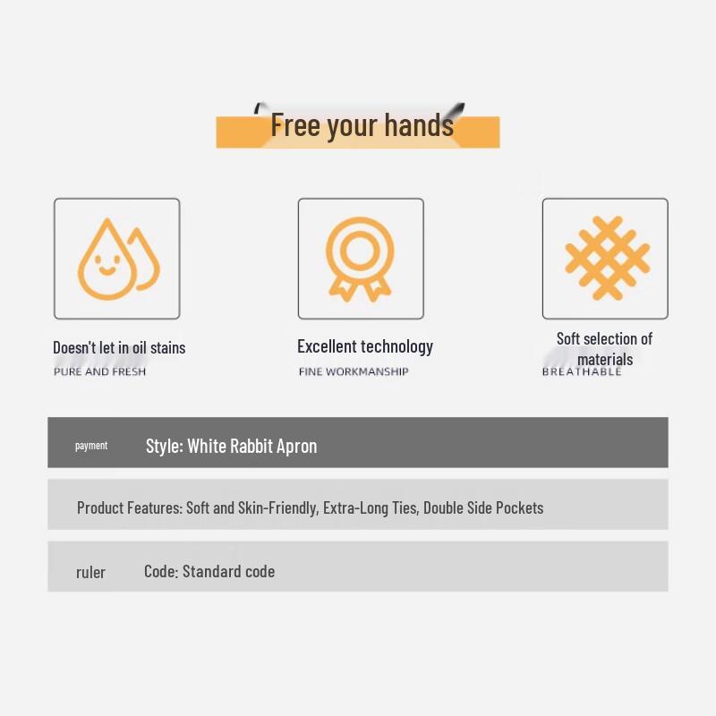 Qianxing Cartoon White Rabbit Kitchen Apron