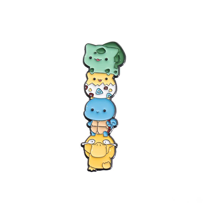 

Anime Japanese Adorable Cute Turtle And Yellow Duck Design Cartoon Brooch For Accessories Multifunctional QHXZ919