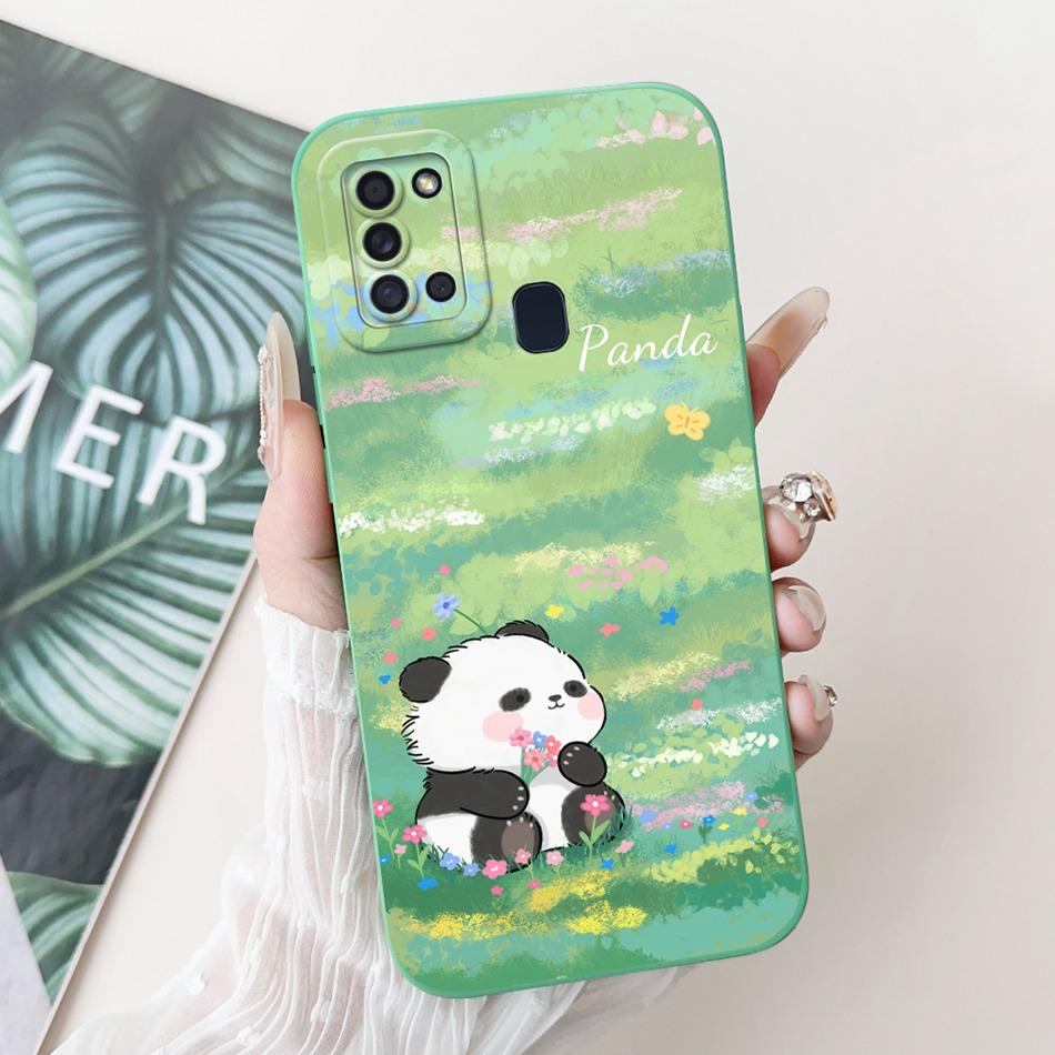 For Samsung Galaxy A21s Cute Panda Rabbit Cartoon Soft Silicone Case For Samsung A21S SM-A217F Camera Protective Phone Cases