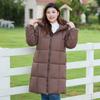 Herbst und Winter Damen verdickte Kapuzenjacke lose mittellange winddichte warme Jacke