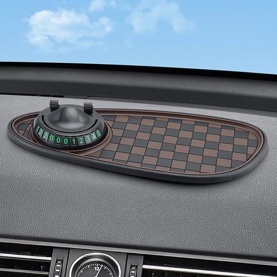 Car Anti Slip Pad Car Phone Holder with Night Glow Number Display Rotatable Dashboard Mount for Most Cars