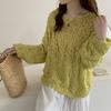 Dimanaf 2025 Sweaters Cardigan Autumn Wear Out Pullover Women Print O-Neck Sweaters Knitting Loose Pink Sweater