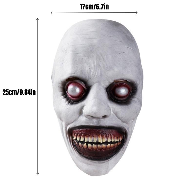 Latexová maska hlavy mimozemšťana, Halloweenský horor a vtipný sváteční kostým, cosplay, úniková hra, strašidelný dům