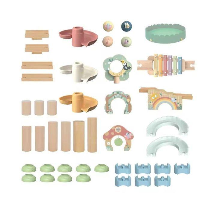 Circuit à billes en bois - Divit KB1 - Beige - Multicolore - 3+ ans