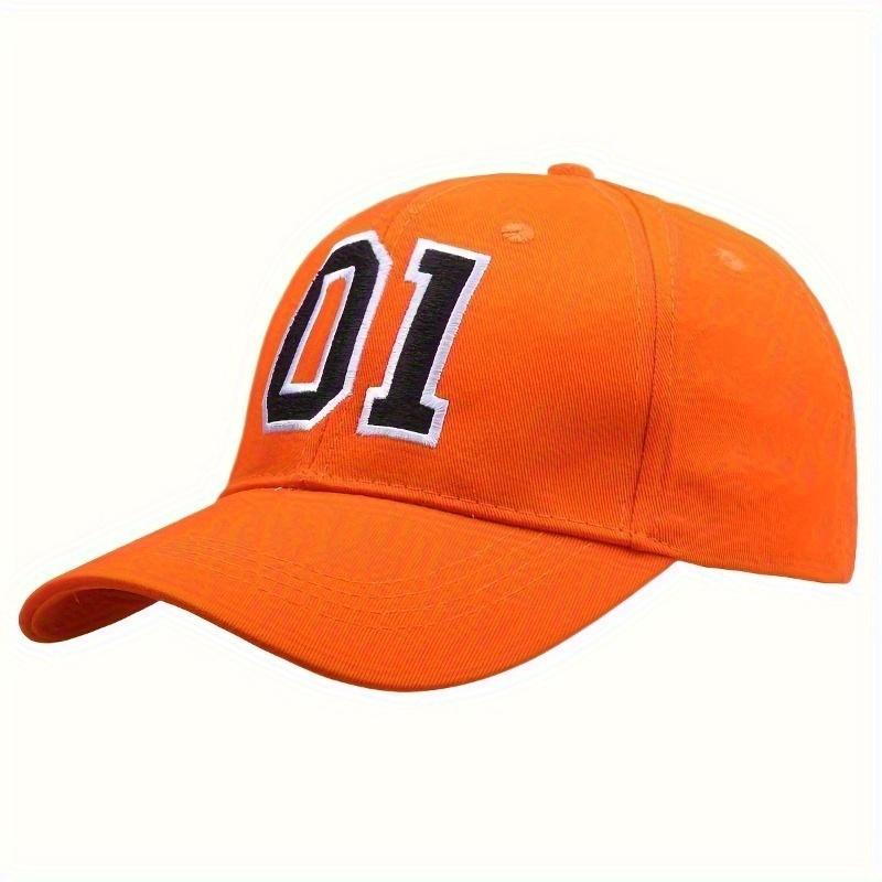 Lightweight & Durable Bright Orange Embroidered Baseball Cap Adjustable Strap, Wide Brim, Outdoor Activities, Beach Vacations