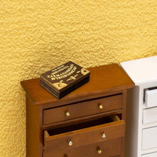 

Miniature Spirit Board with Drawer Vintage Ouija Board Alphabet Ouija Board with Planchette for Halloween Decorations B