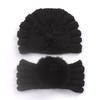 New children's winter warm headscarf hat set, baby bow pullover hat, baby headband