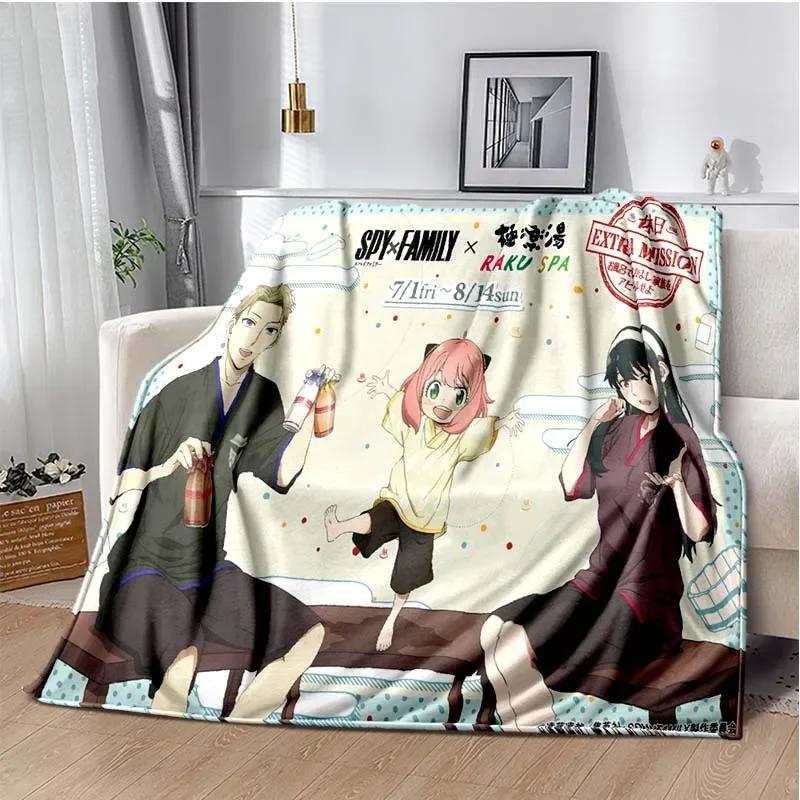 Spy x family Cartoon anime Kawai Throws Blanket Kid Super Home Soft Flannel Blanket for Travel Bedding Blanket for Birthday Gift