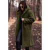 Autumn and Winter Fashion Long Solid Color Long Sleeve Stuffed Women's Coat