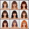 MERISIHAIR Women Short Bob Natural Wavy Pink Wig with Bangs Synthetic Fiber Short Water Wave Wig Daily Wear Cosplay