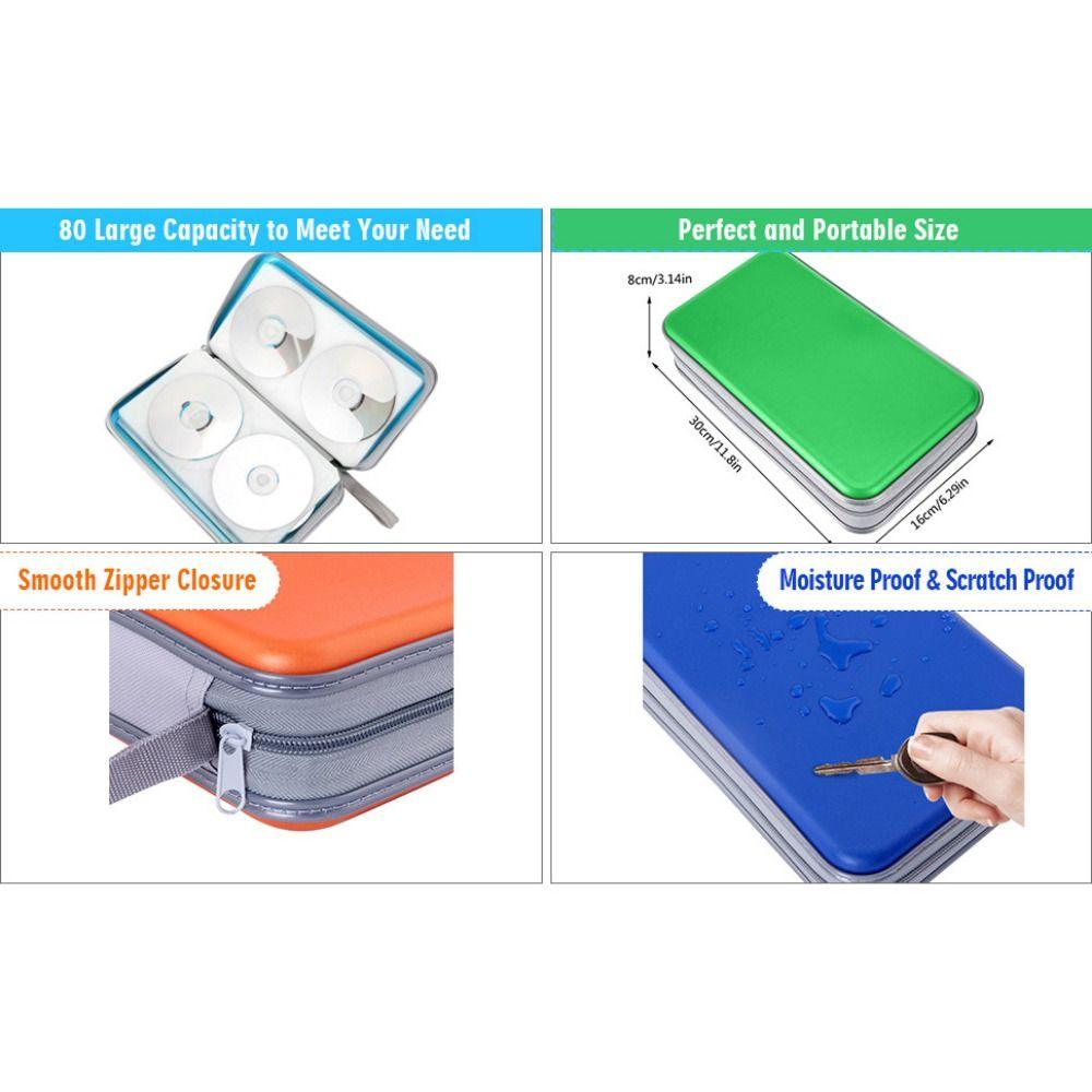Hard Plastic DVD Case 80 Capacity CD Case Wallet Media Storage Box CD Case Holder  CD/DVD Album