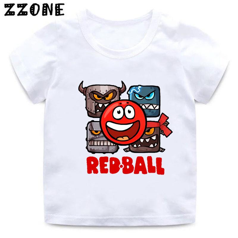 Hot Sale Red Ball 4 Print Cartoon Kids T-Shirts Funny Game Girls Clothes Baby Boys T shirt Summer Casual Children Tops,ooo5849