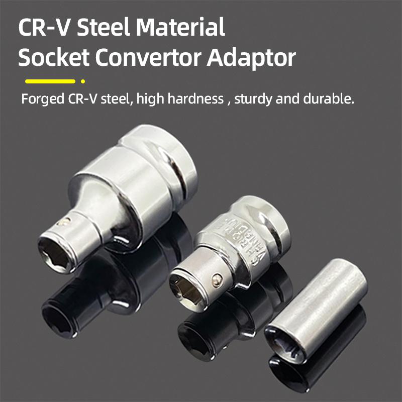 1/4" 3/8” 1/2” Square Drive To 1/4" Hex Shank Socket Adapter Converter Quick Change Bit Holder Repair Hand Tools Accessories
