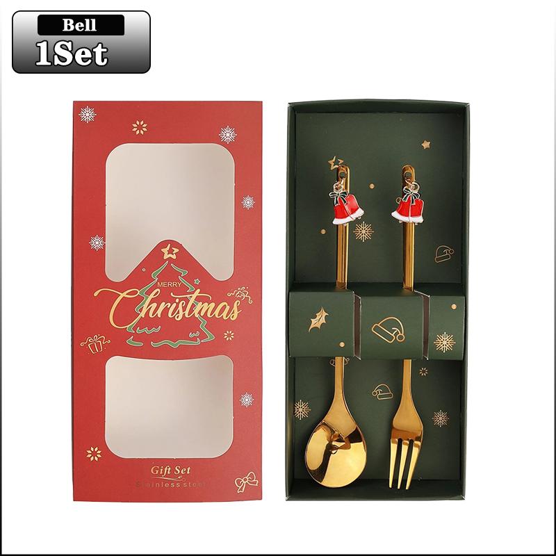 

20 наборов рождественских ложек, милый рождественский подарок, столовые приборы, два набора, кукла-Дед Мороз, десертная ложка, набор столовых приборов, Рождество