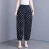 Woman Summer High Waist Pants Plus Size Elastic Waist Floral Lantern Pants