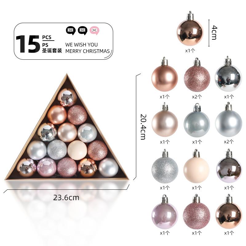 

Набор рождественских шаров 4 см – 15 штук, блестящий хромированный пластиковый набор украшений красного, зеленого и золотого цветов, новинка, украшения для праздничной елки