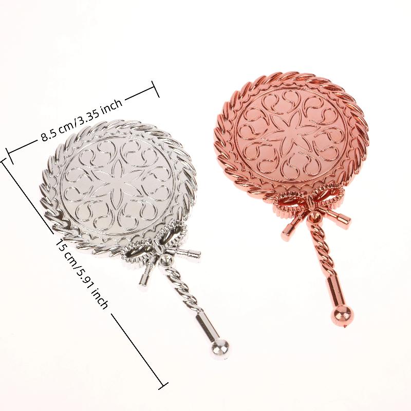 Portable Vintage Handheld Makeup Mirror Hand Hold Round Cosmetic Mirrors European Style Noble Ancient Court Mirror Beauty Tool