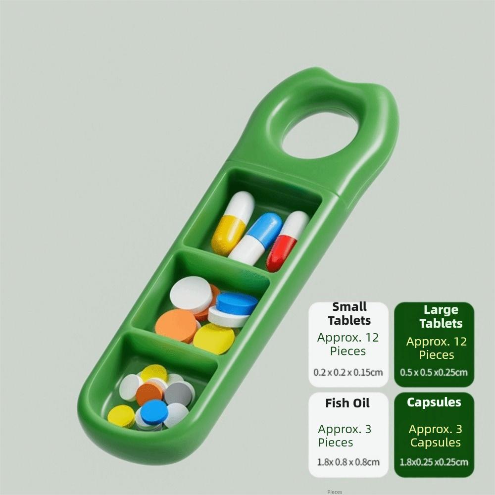 Moisture-Proof 3 Grids Pill Box Sealed Pill Dispenser Practical Pill Storage Box for Home