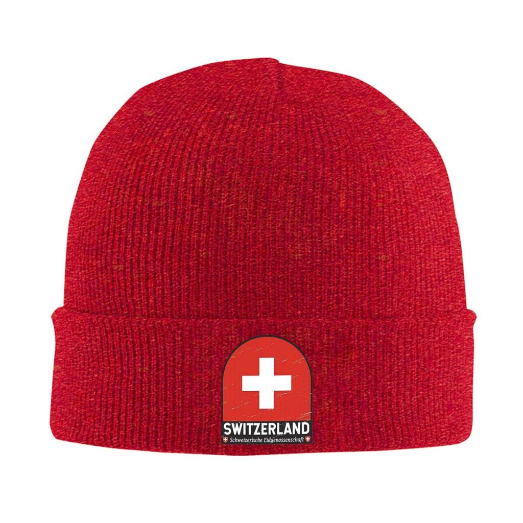 Coat Of Arms Of Switzerland Flag Warm Knitted Cap Winter Knit Bonnet Hat Skullies Beanies Hip Hop Caps for Unisex