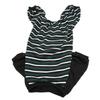 Striped Dog Pajamas Soft Stretchy Fashionable 4 Legged Puppy Pajamas for Cats Dogs Green and White