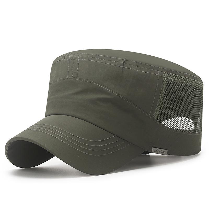 

Men s Quick-Dry Mesh Sun Protection Flat Top Hat, Breathable Lightweight Outdoor Cap Adjustable армія зелений колір