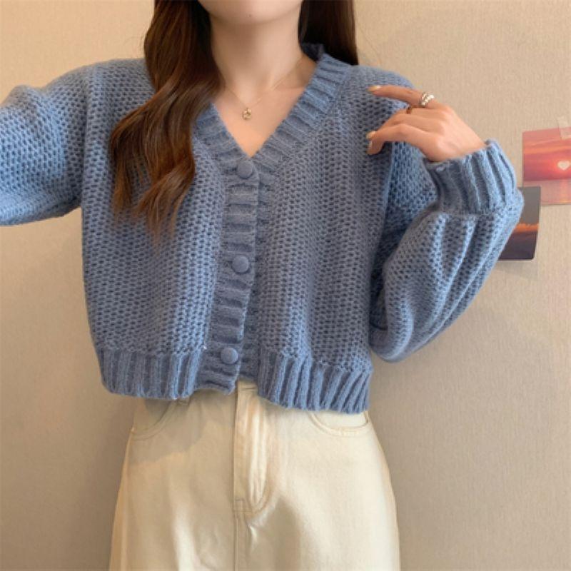 Women Sweater Cardigan V-Neck Button Up Casual Knit Sweater Coat Sweet Cardigan Coat For Women Autumn Winter