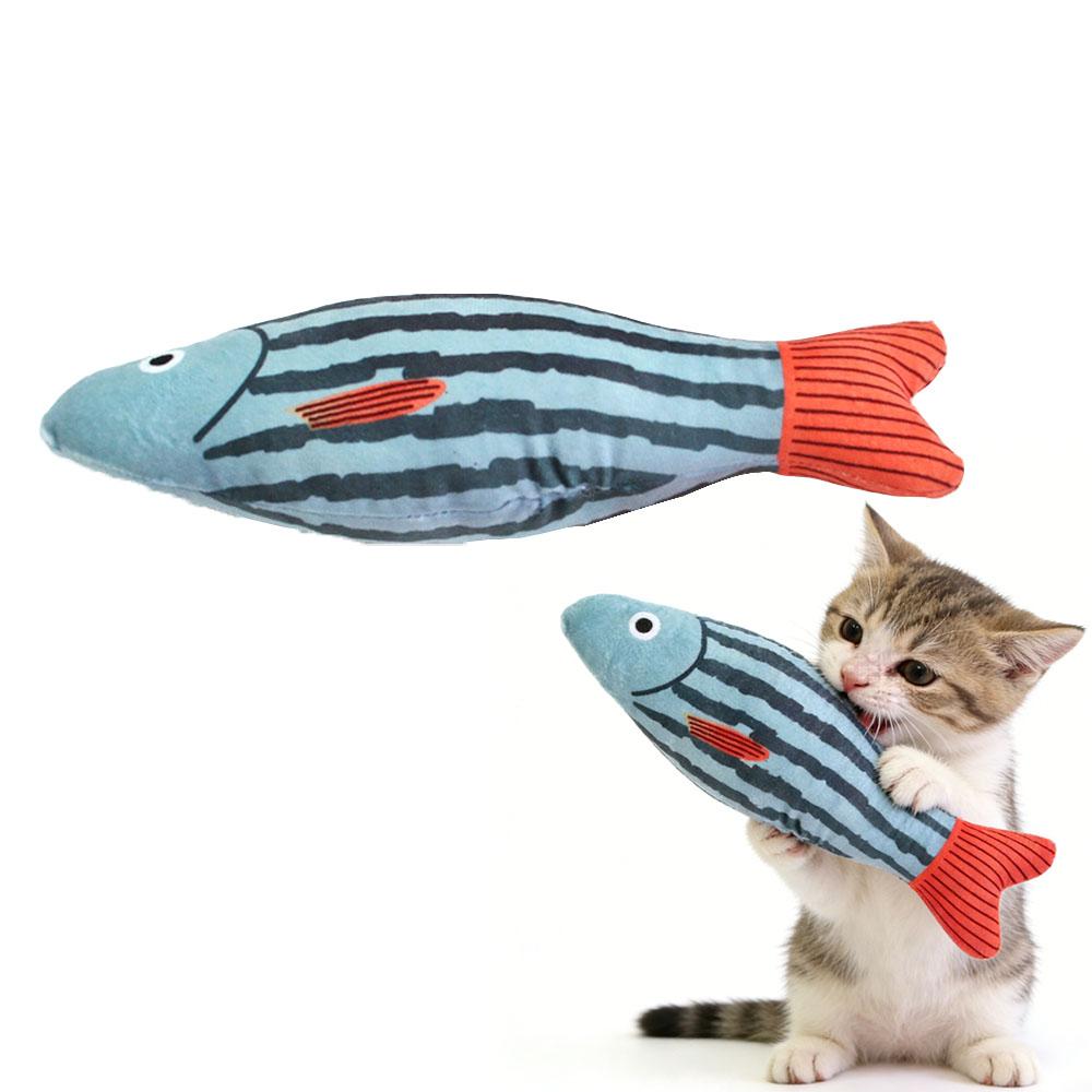 Interactive Catnip Fish Toy Cats, Soft Plush Cat Kicker Toy with Crinkle Sound, Durable Bite-Resistant Fish Chew Toy for Kitten Teeth Cleaning