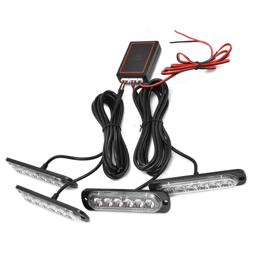 Car 4x6LED Sync Red Blue Strobe Flash Light LED Emergency Warning Lamp 12V with Remote Control