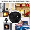 Green 5 Blades Heat Powered Stove Fan Log Wood Burner Quiet Free-standing Home Fireplace Fan Efficient Heat Distribution New