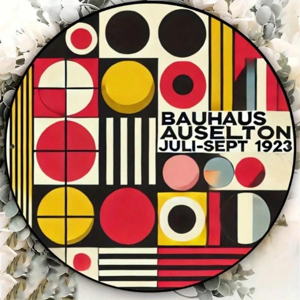 Vintage Bauhaus Aluminium Rundes Schild UV-Tinte Gedruckt 7,8 Zoll Bar Haus Garten Dekoration Einzelpackung