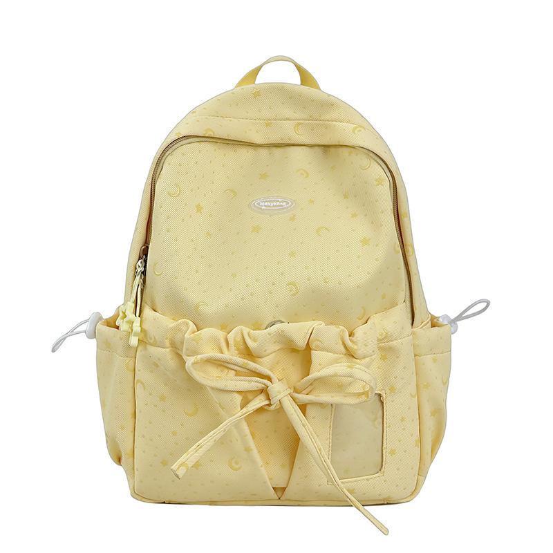 Schoolbag bow schoolbag female junior high school student star Korean version niche ins backpack college student computer bag micro pain bag