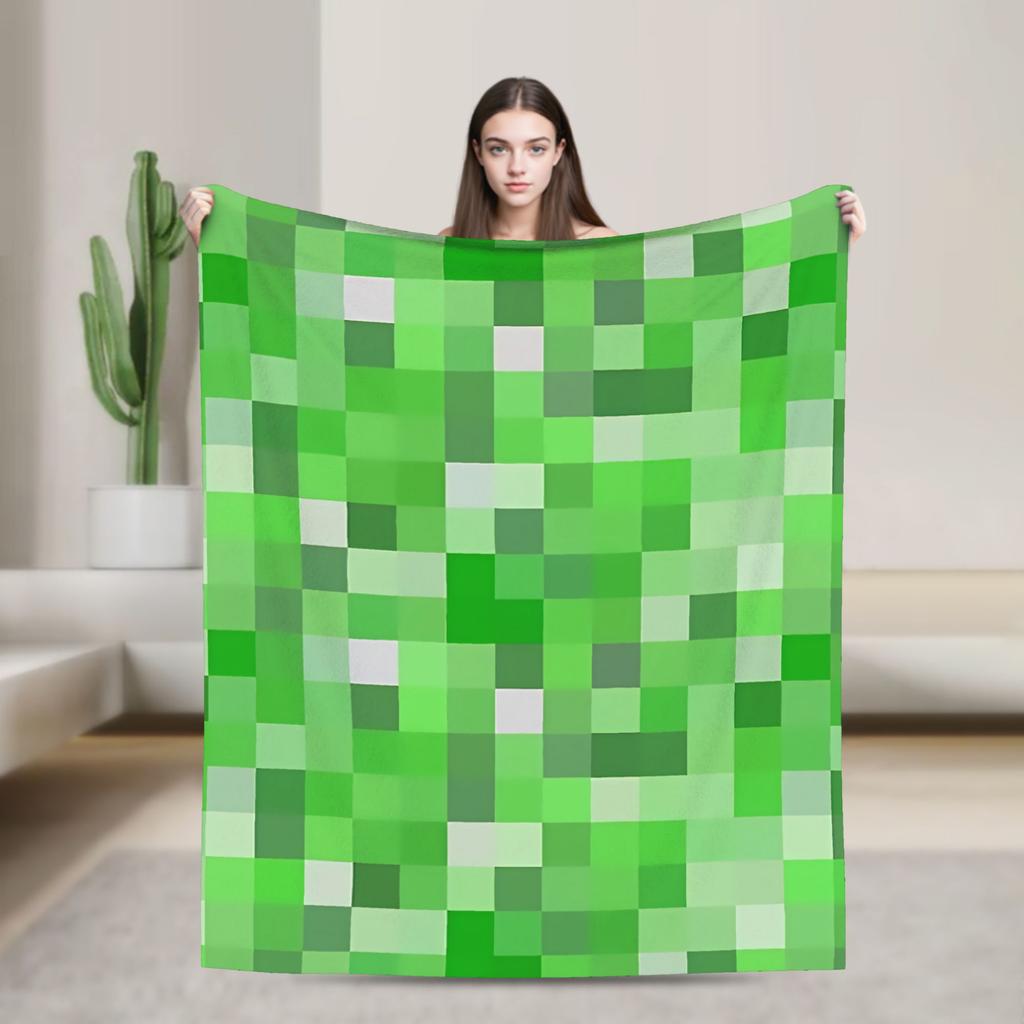 Pig Pixel Game Blanket Quality Warm Soft  Throw Blanket Winter Picnic Couch Chair Sofa Bed Novelty Bedspread