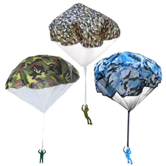 3 Bucăți Jucărie Parașută pentru Copii Jucării de Curte în Aer Liber Promovează Jocul Activ Vârste 3+ Mini Parașută Zmeu din Nailon Fără Încurcături pentru Jocuri de Grup Petreceri de Ziua de Naștere