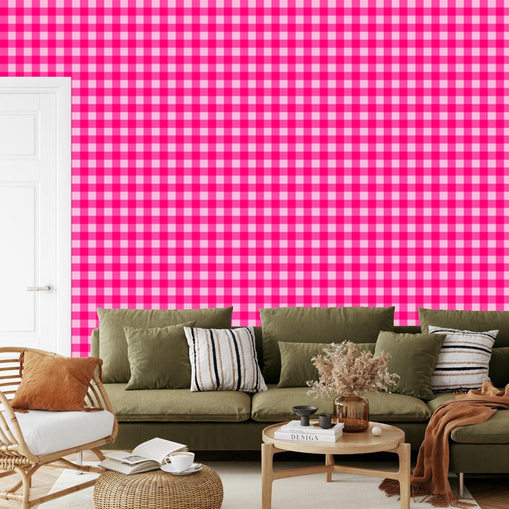 Pink Purple Checkered Wallpaper, Purple Background for Living Room and Bedroom 50x1000