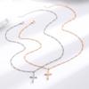 Shiny Cross Charm Crystal Pendant Necklaces for Women Men Fashion Silver Color Fine Chains Necklaces Birthday Gifts Jewelry