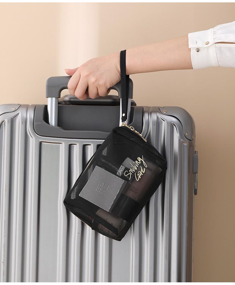2026Large-Capacity Mesh Cosmetic Toiletry Bag Travel-Friendly Portable Handheld Storage Pouch Logo Customization Available Model
