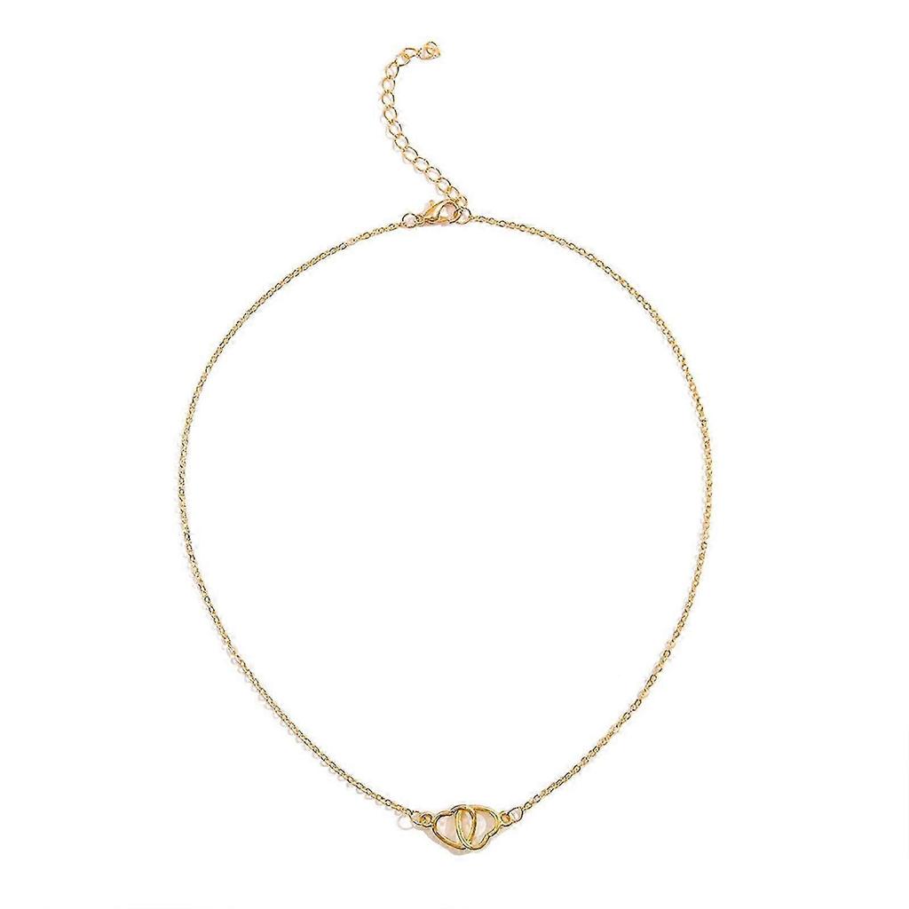 2025 Women's Necklaces Pendants Heart Double Ring Birthday Mom Wife Mother's Day Valentine's Day Necklace Gifts