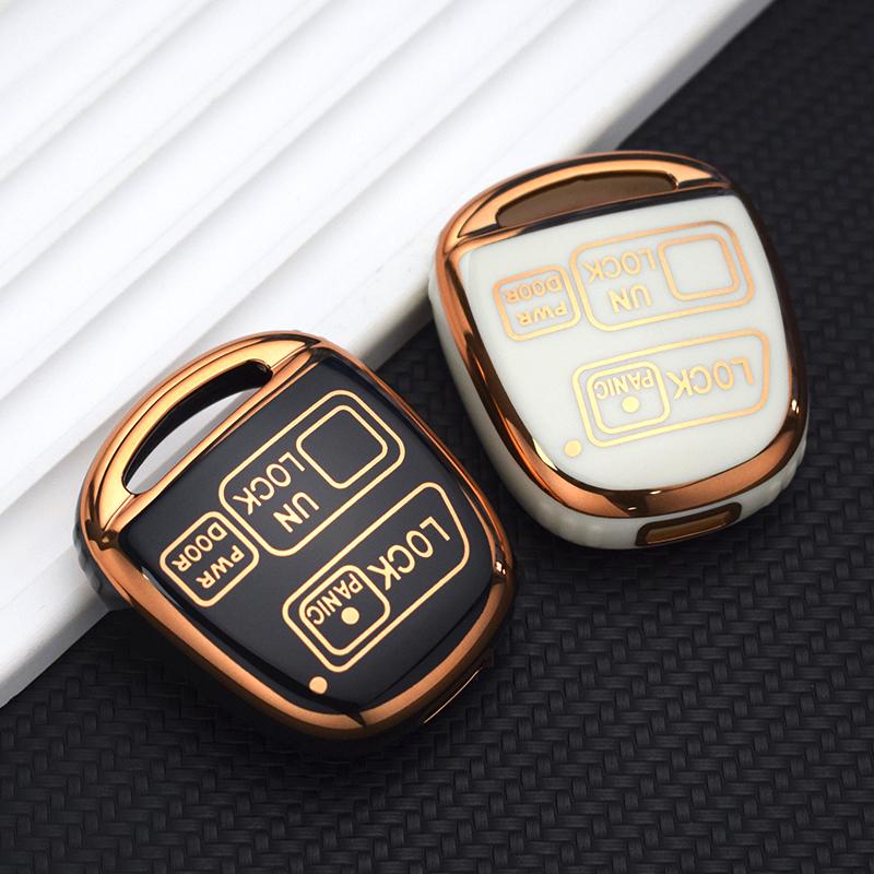 Bilnyckelfodral med 2 3-knappars skalskydd för Lexus RX 330 Is200 för Toyota Avensis Yaris Camry 30 RAV4 Land Cruiser 120 Prado Corolla Land Cruiser