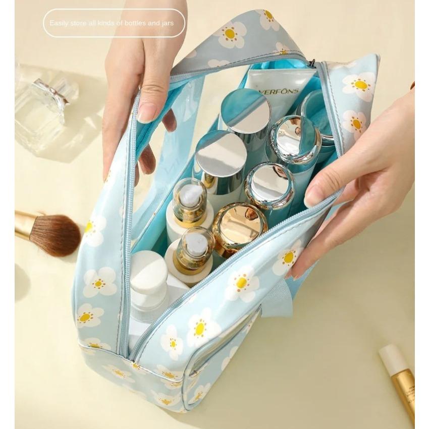 Women's Makeup Bag  3pcs Set Macaron Printed Wash Bag Travel Essential Portable Storage Bags Waterproof Cosmetic Bag Bath Bags