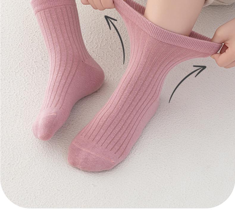 Mädchen-Baumwollsocken in mittlerer Wadenlänge - Einfarbig für Frühling, Herbst und Winter