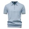 Men's Knitted Polo Shirt, Business Casual Short Sleeve Turn-Down Collar Polo Top Short Sleeve Turn-Down Collar Sweater Polo Tee for Spring Summer